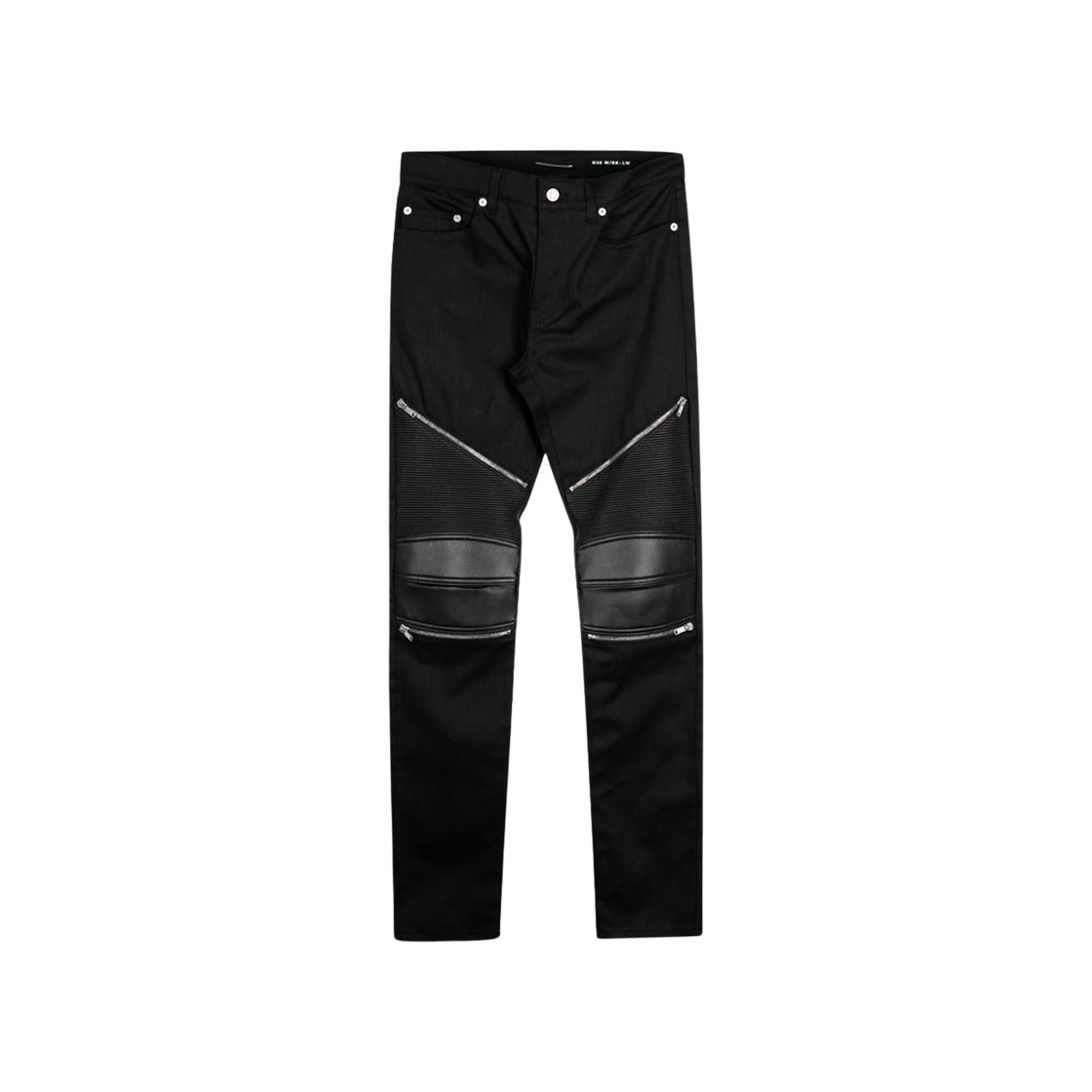 456698-Y869L-1000 Saint Laurent Leather Biker Jeans Black
