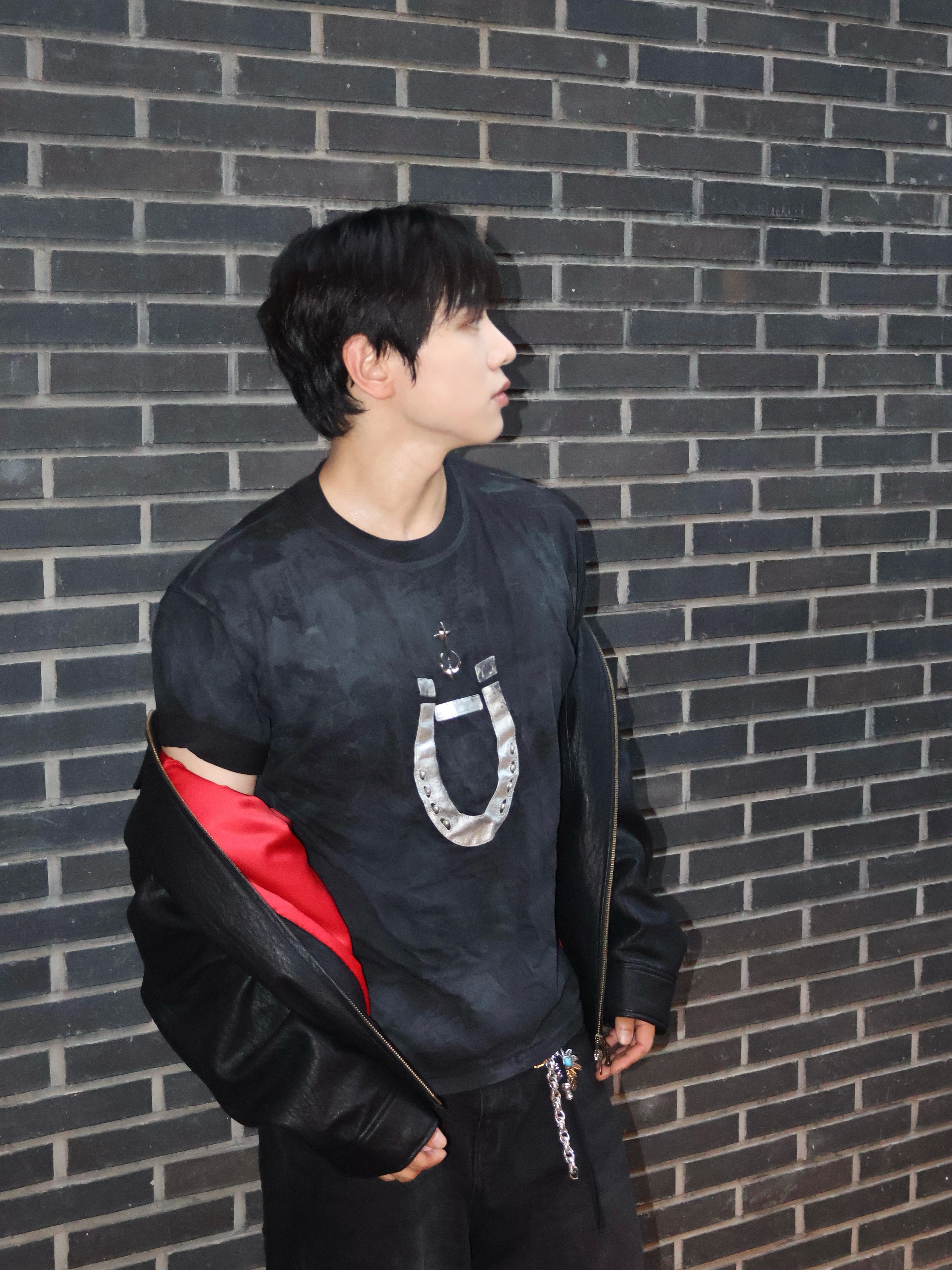 Thug Club x Dickies Hoop T-Shirt Black 착용 스타일 - 2