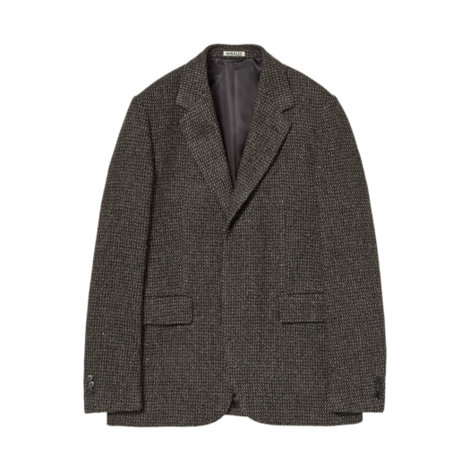 auralee オーラリー TWEED OVER JACKET 오라리 라마 셰틀랜드 울 트위드 오버 자켓 브라운 트위드