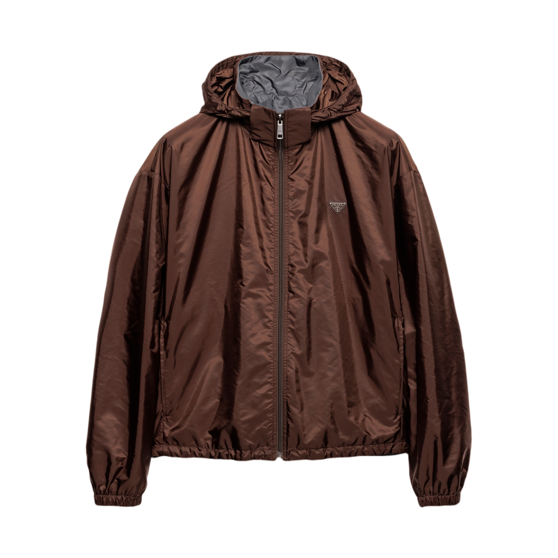 프라다 리버시블 리나일론 자켓 코코아 브라운 아이언 그레이(Prada Reversible Re-Nylon Jacket Cocoa Brown Iron Gray) - 1