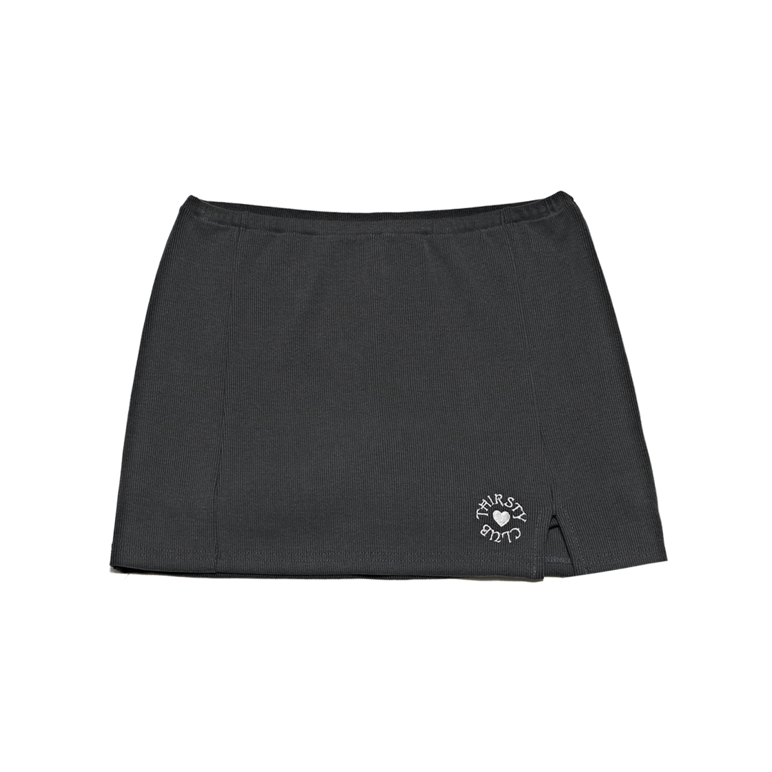 BTSKRLCH01 THIRSTY CLUB Round logo sit skirt pants - Charcoal
