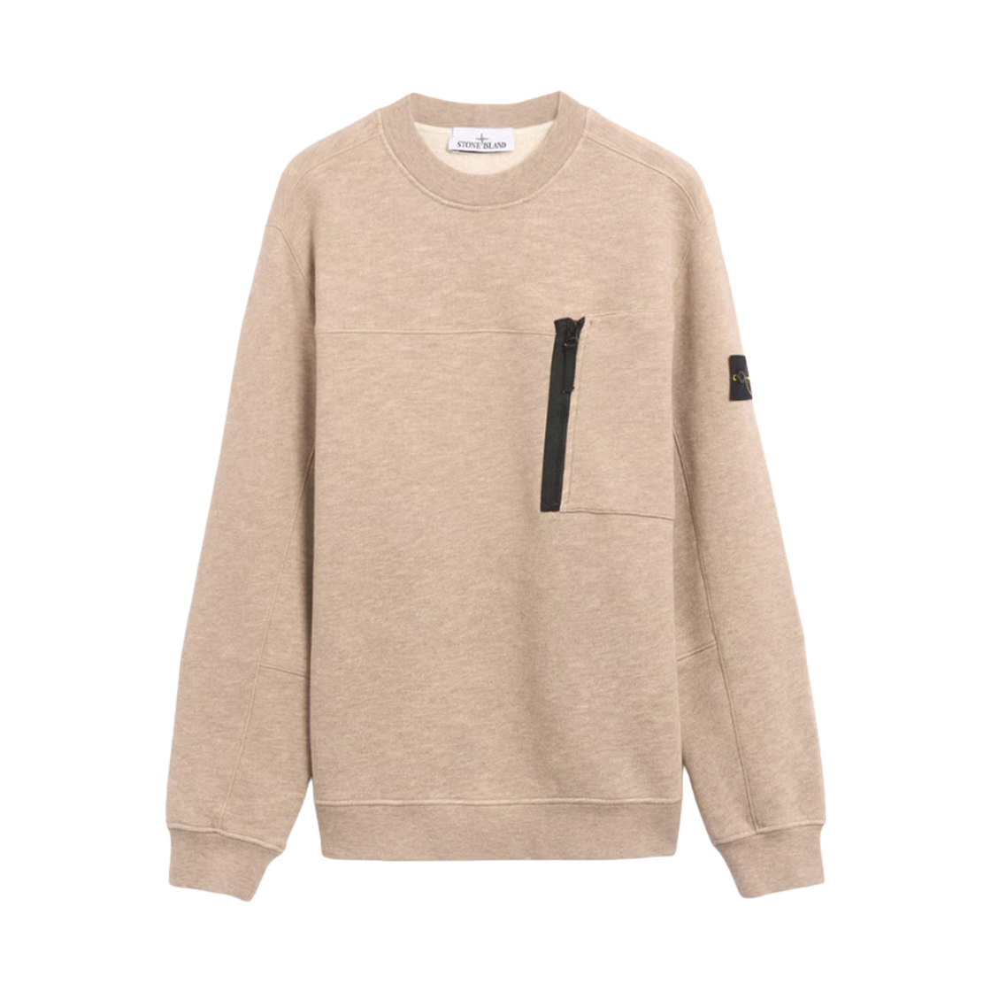 811565338-V0094 Stone Island 65338 Fleece Sweatshirt with Pocket Biscuit - 24FW