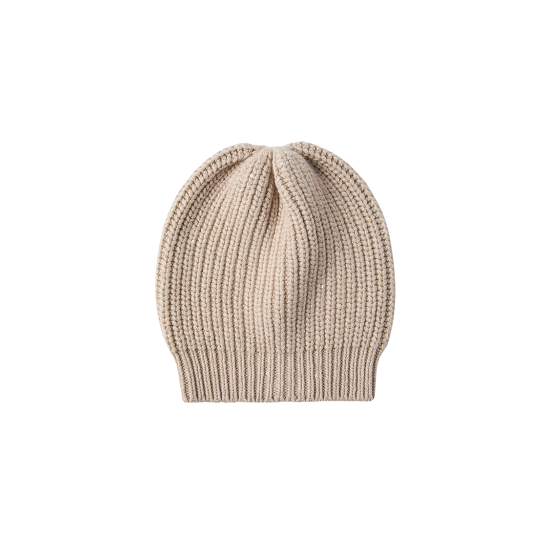 M32373999-C9504 (W) Brunello Cucinelli Cashmere and Silk Diamond Yarn Knit Beanie Beige