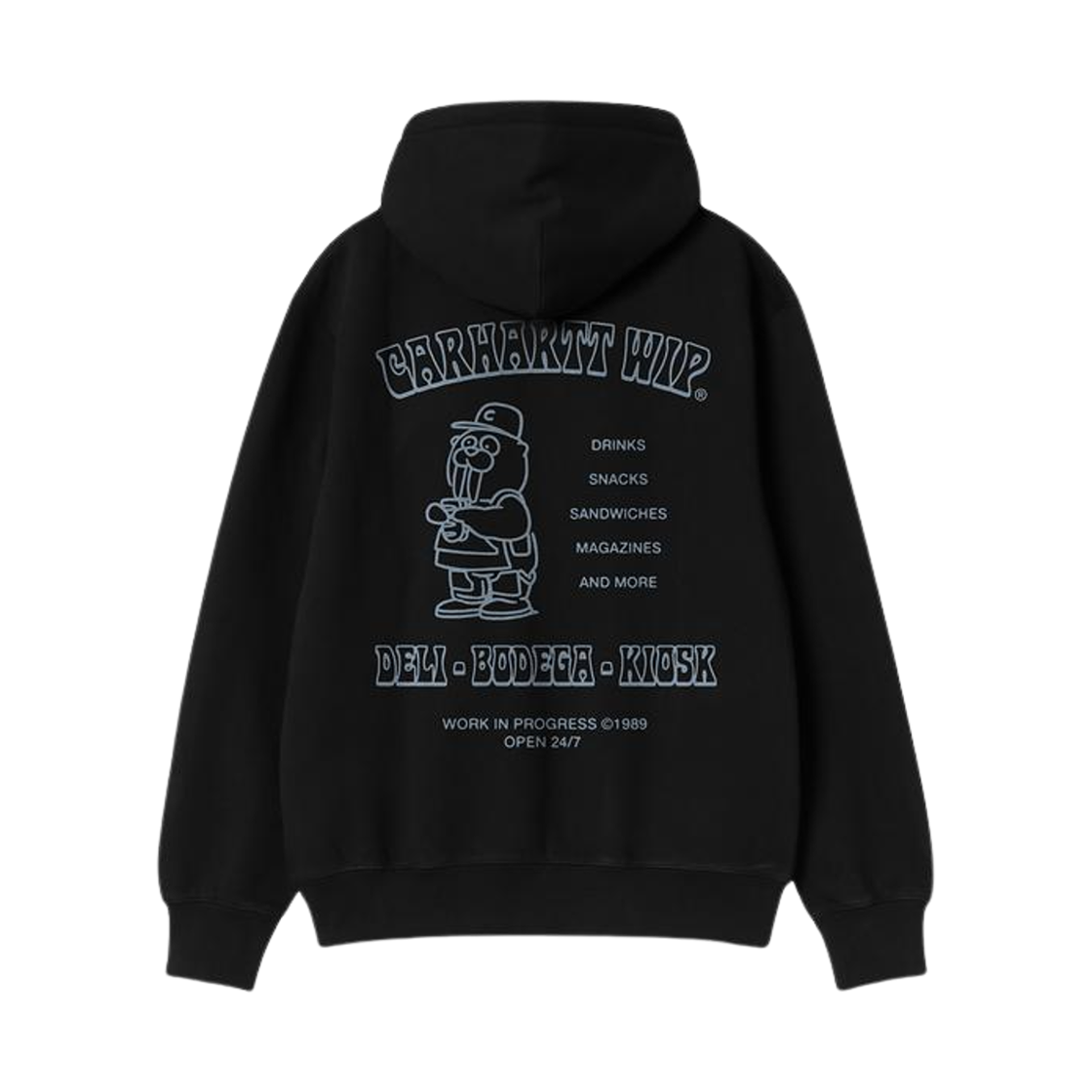칼하트 WIP 후드 샌드위치 스웨트셔츠 블랙 블루 포그(Carhartt WIP Hooded Sandwich Sweatshirt Black Blue Fog) - 2