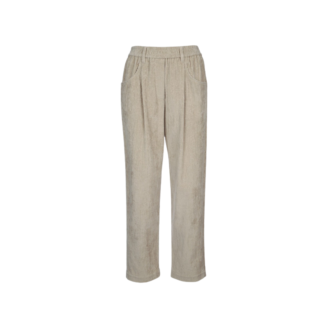 MD574P8773-C9610 (W) Brunello Cucinelli Comfort Cotton Corduroy Baggy Trousers Cool Beige
