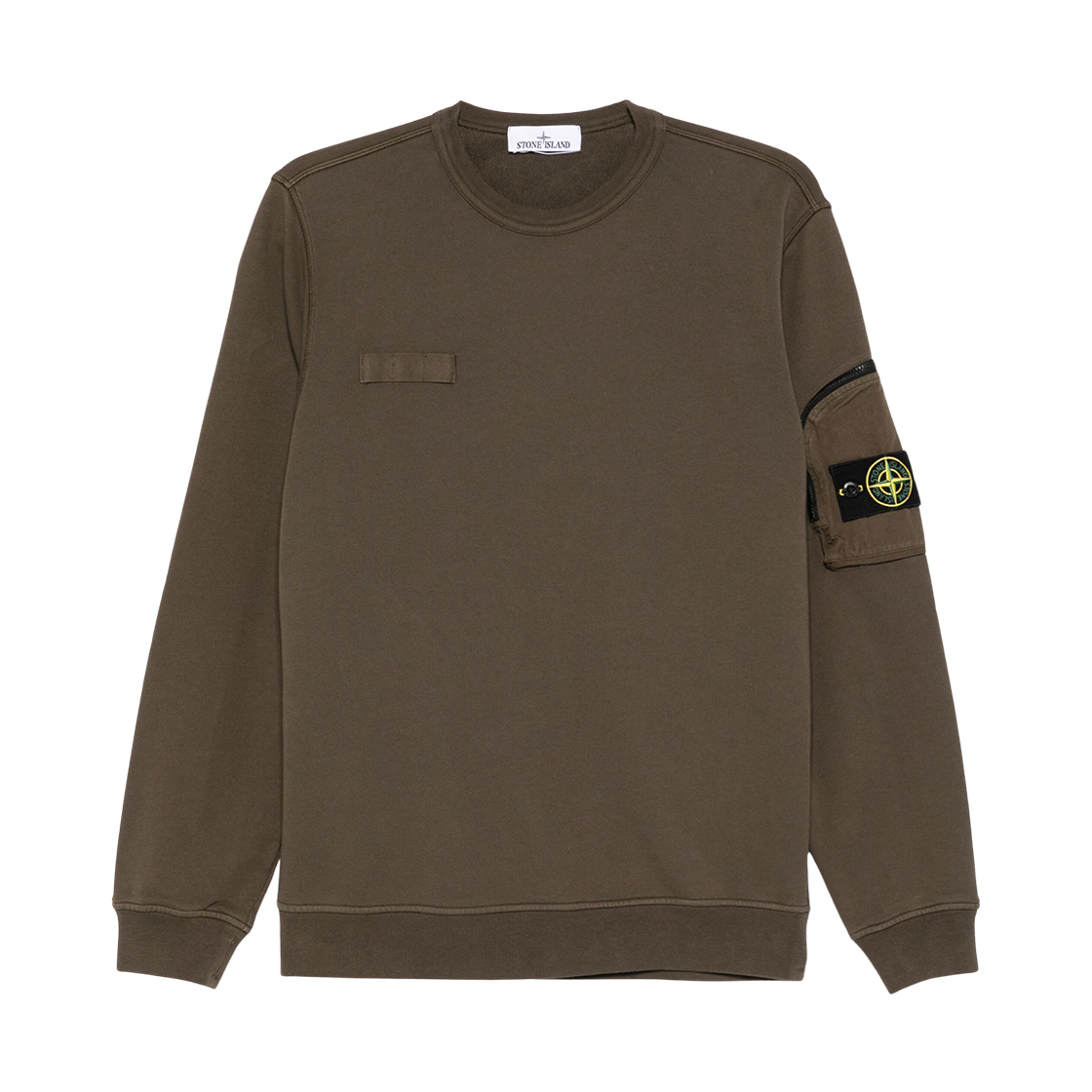 K1S1561000-03S0123-V0054 Stone Island 6100003 Cotton Fleece Crewneck Sweatshirt Military Green - 25SS