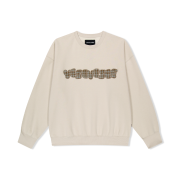 YESEYESEE Y.E.S Checkered Logo Sweatshirt Ecru
