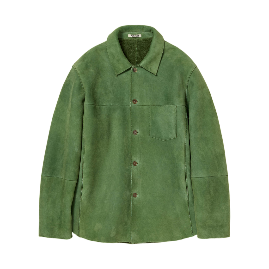 (W) 오라리 메리노 무통 셔츠 블루종 더스티 그린 - 25AW((W) Auralee Merino Mouton Shirt Blouson Dusty Green - 25AW)