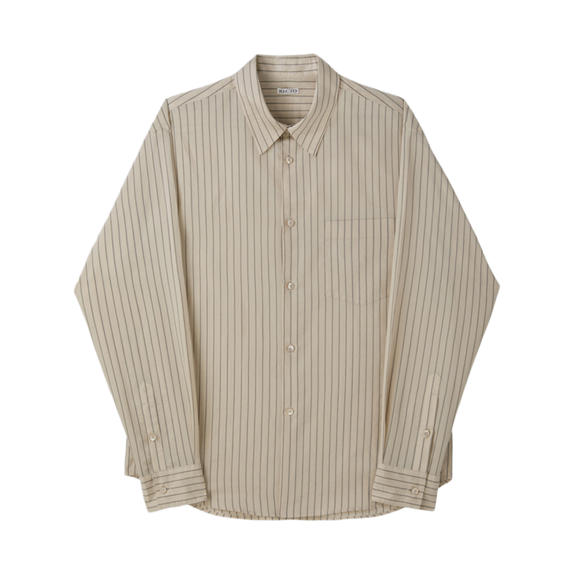 RM25WWST002BE Recto Lea Stripe Shirt Pale Beige