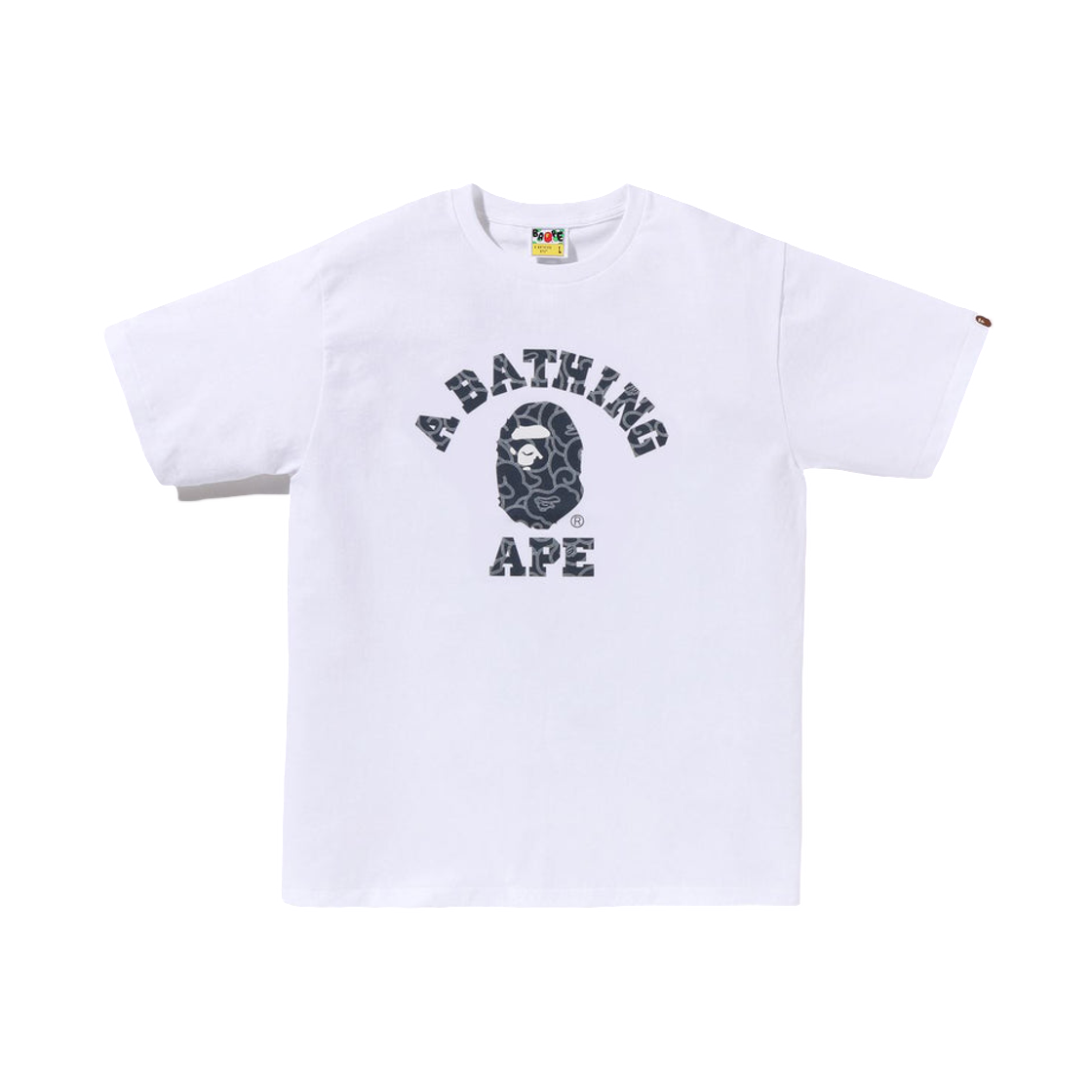 - BAPE Japanese Cloud Camo College T-Shirt White