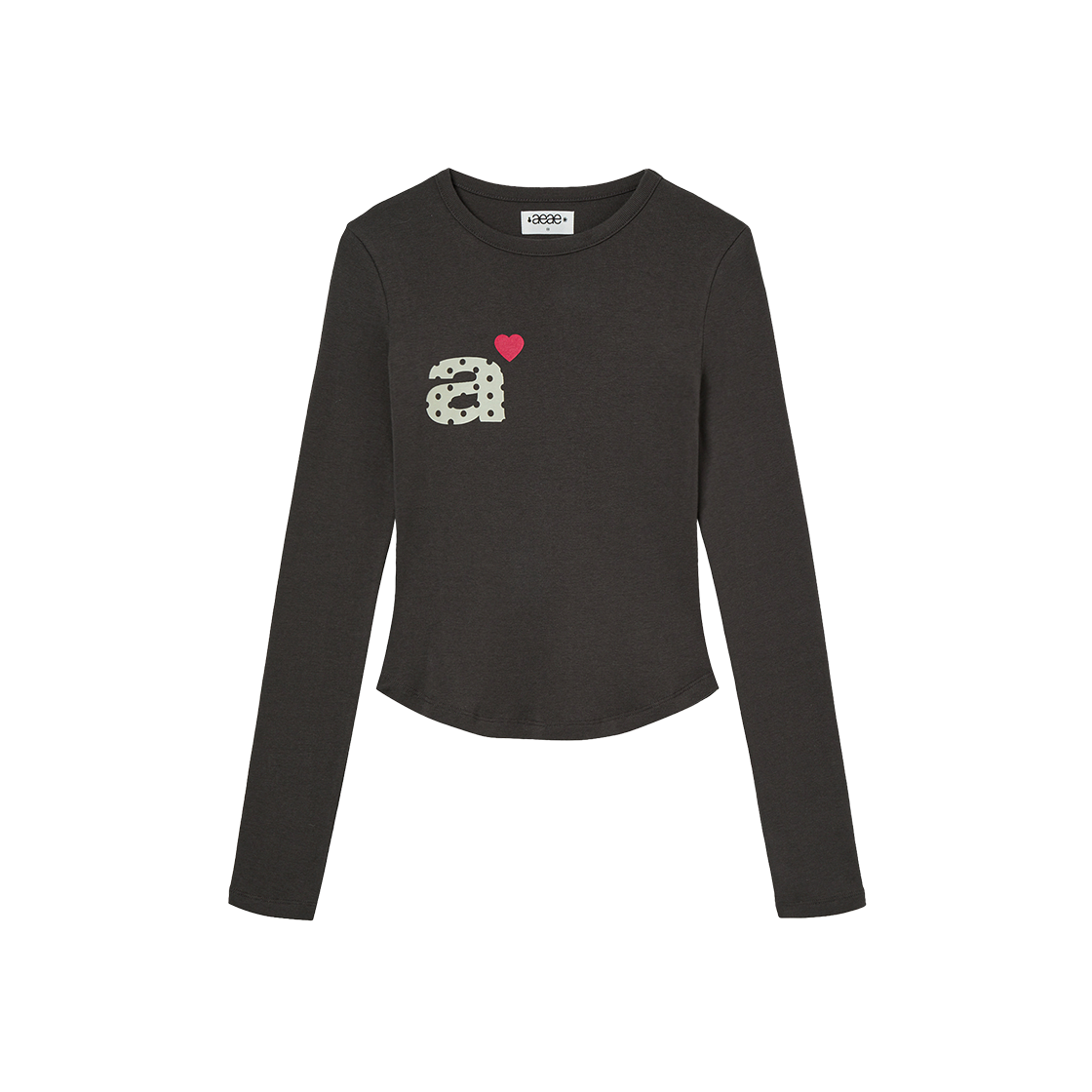 AE45FWLS003DAB AEAE Dot Small Letter L/S Dark Brown