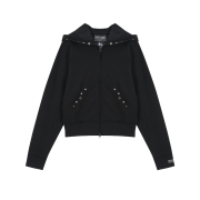 Vacant Archive Women Cappy Stud Hoodie Zip-Up Black