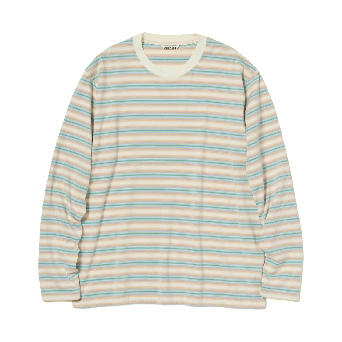 A25AP01GJ Auralee Gradient Stripe Jersey L/S T-Shirt Fade Blue Stripe - 25AW