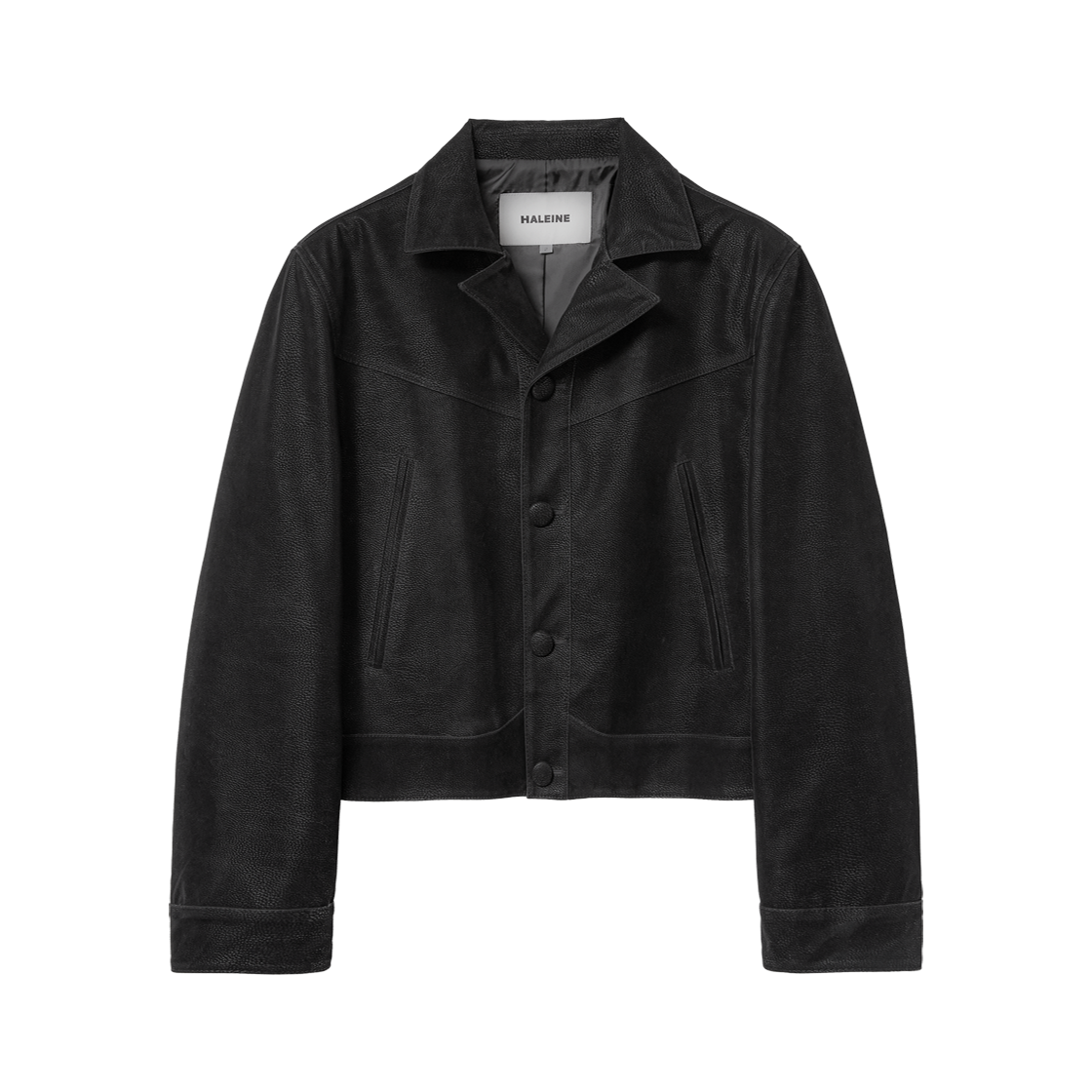 알렌느 크롭드 누벅 스트럭처드 자켓 블랙(Haleine Cropped Nubuck Structured Jacket Black (WJ308))
