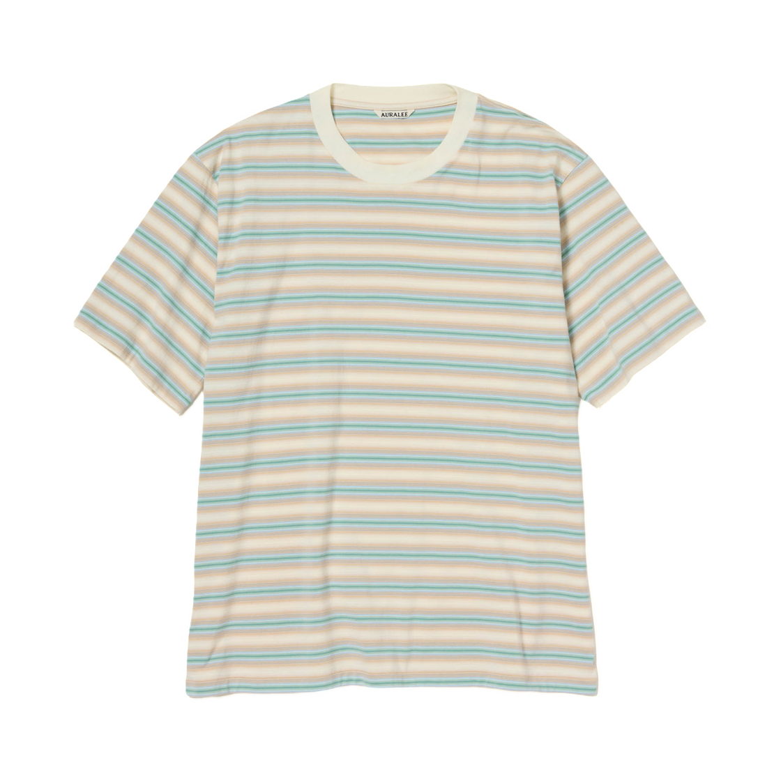 A25AT02GJ Auralee Gradient Stripe Jersey T-Shirt Fade Blue Stripe - 25AW