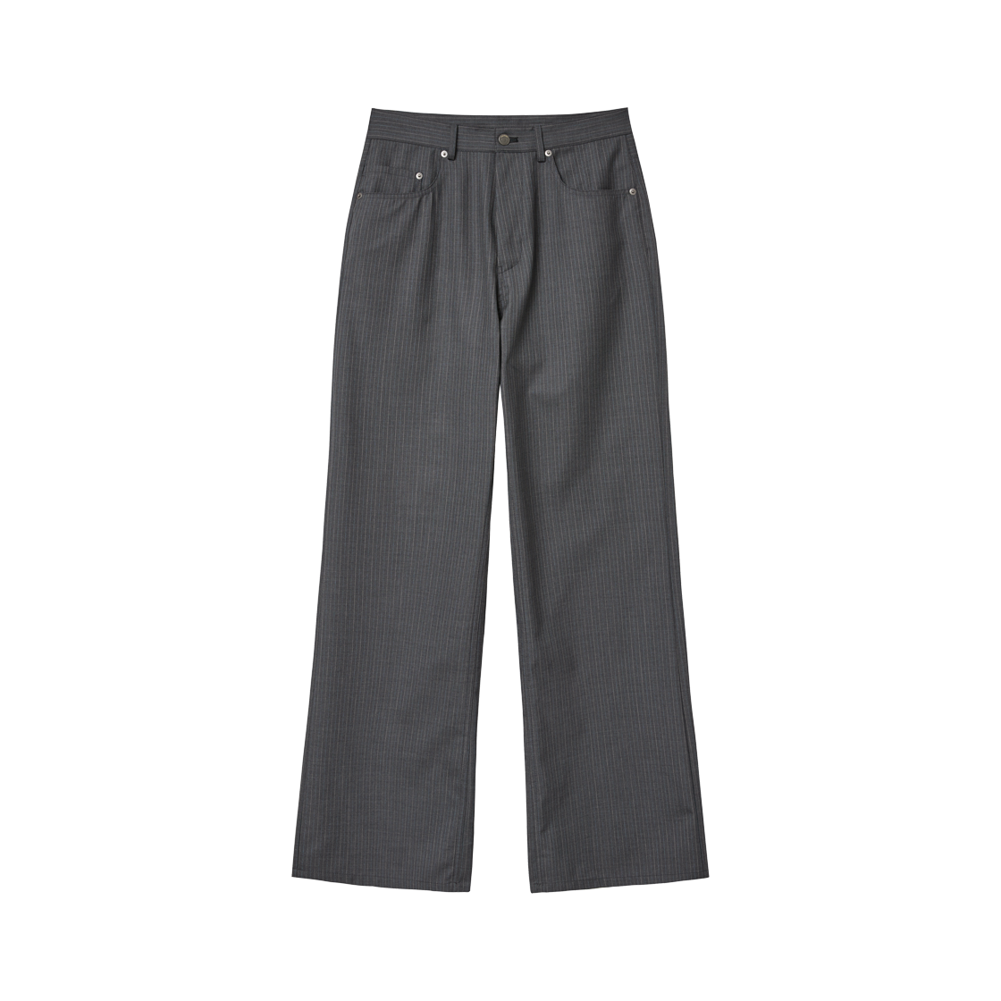 알렌느 울 핀스트라이프 세미와이드 부츠컷 팬츠 그레이(Haleine Wool Pinstripe Semi-Wide Bootcut Pants Grey (WB311))