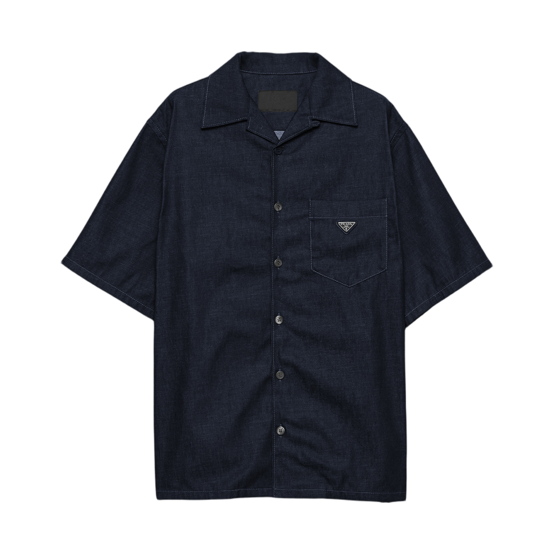 프라다 데님 볼링 셔츠 네이비(Prada Denim Bowling Shirt Navy) - 1