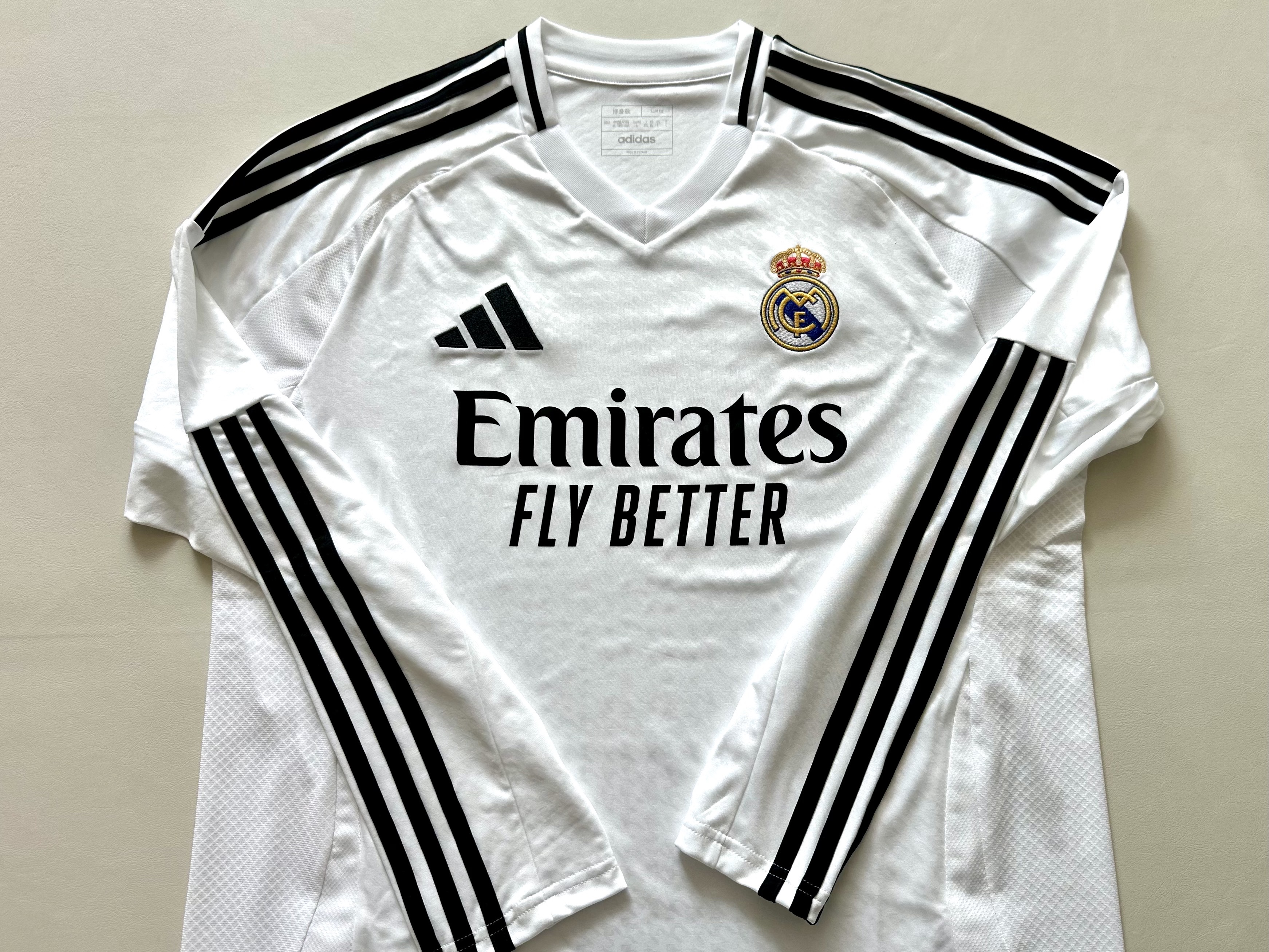 Adidas Real Madrid 2024/25 Home Long Sleeve Jersey White - KR Sizing (Non Marking Ver.) 착용 스타일