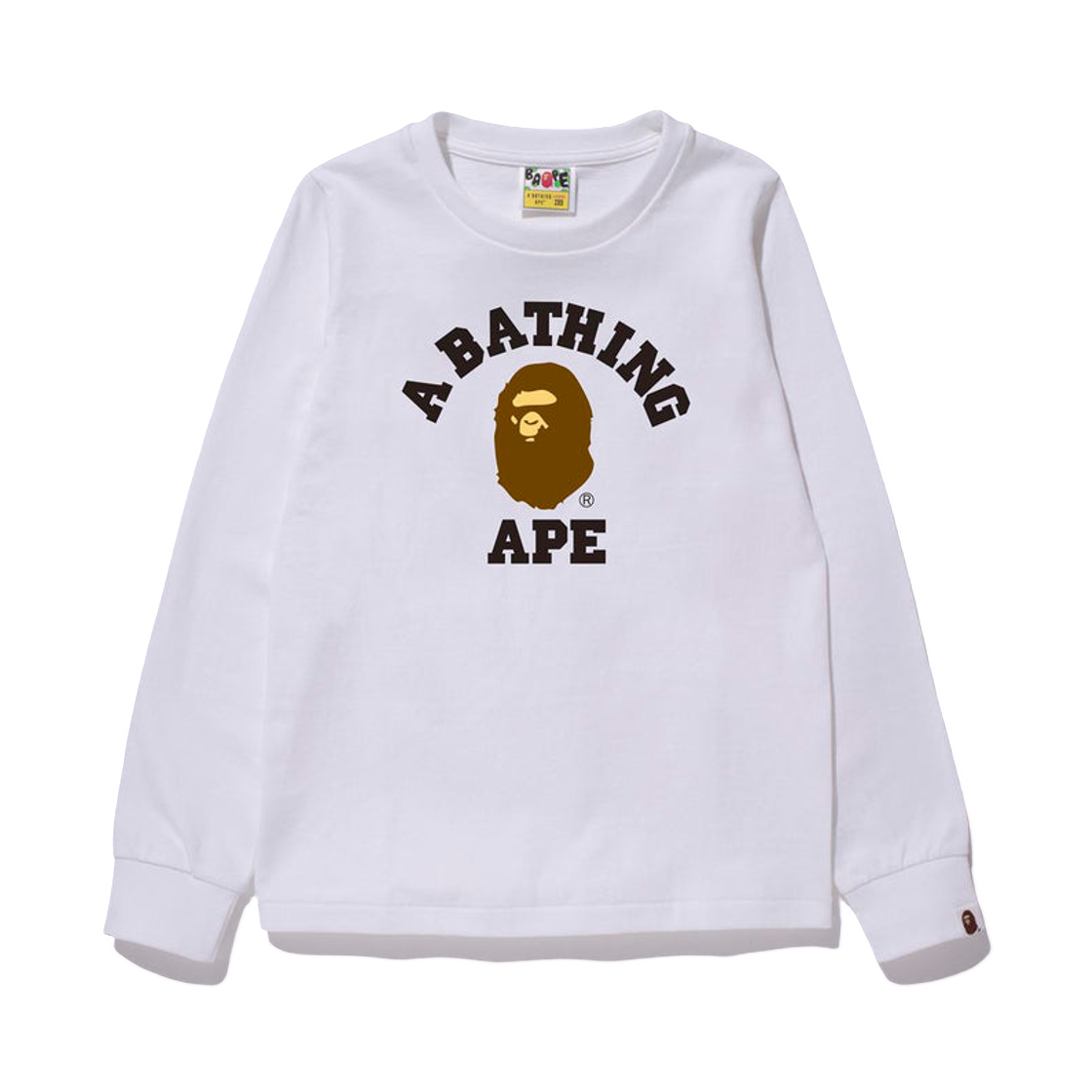 - (W) BAPE College L/S T-Shirt White