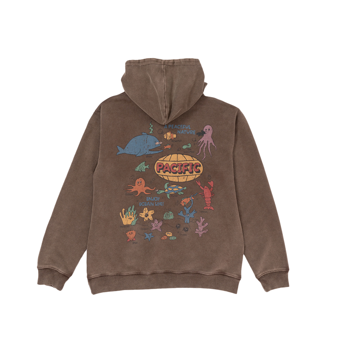25SS008_copy BIGWAVE COLLECTIVE Enjoy Ocean Life Hoody Salt Brown