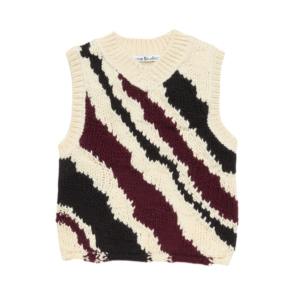 (W) 아크네 스튜디오 피티드 울 베스트 화이트 멀티컬러((W) Acne Studios Fitted Wool Vest White Multicolor) - 1
