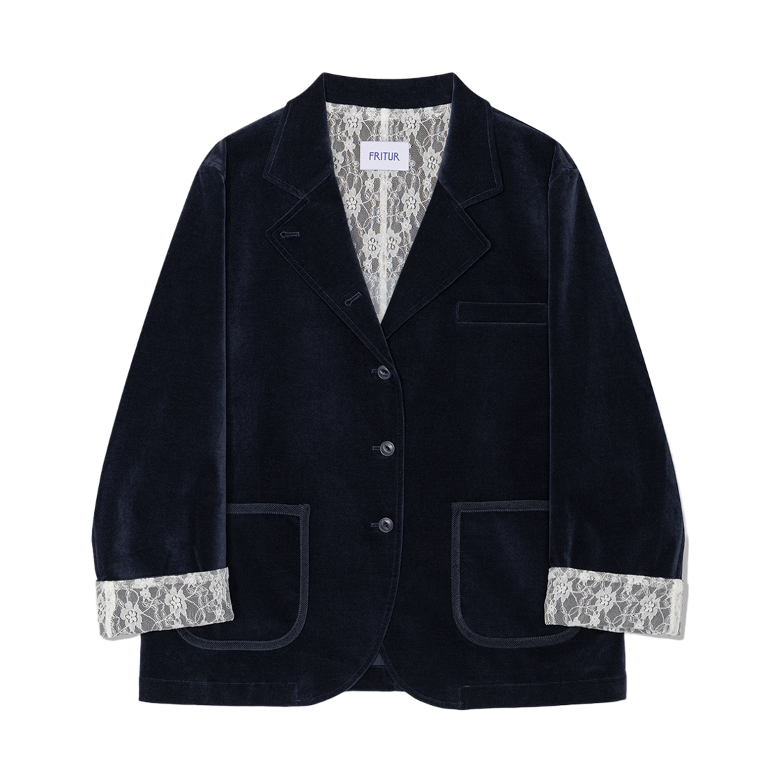 프리터 벨루아 테일러드 레이스 자켓(FRITUR Velour Tailored Lace Jacket)