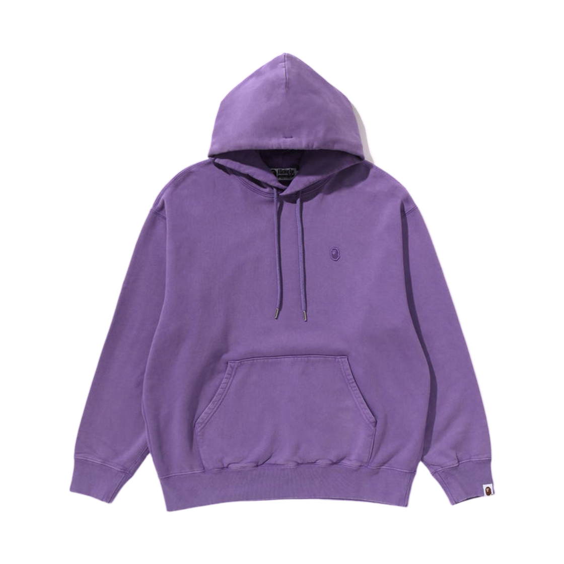 베이프 가먼트 다이 원 포인트 릴렉스드 핏 풀오버 후드 퍼플