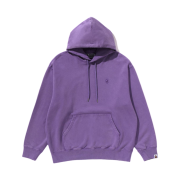 BAPE Garment Dye One Point Relaxed Fit Pullover Hoodie Purple