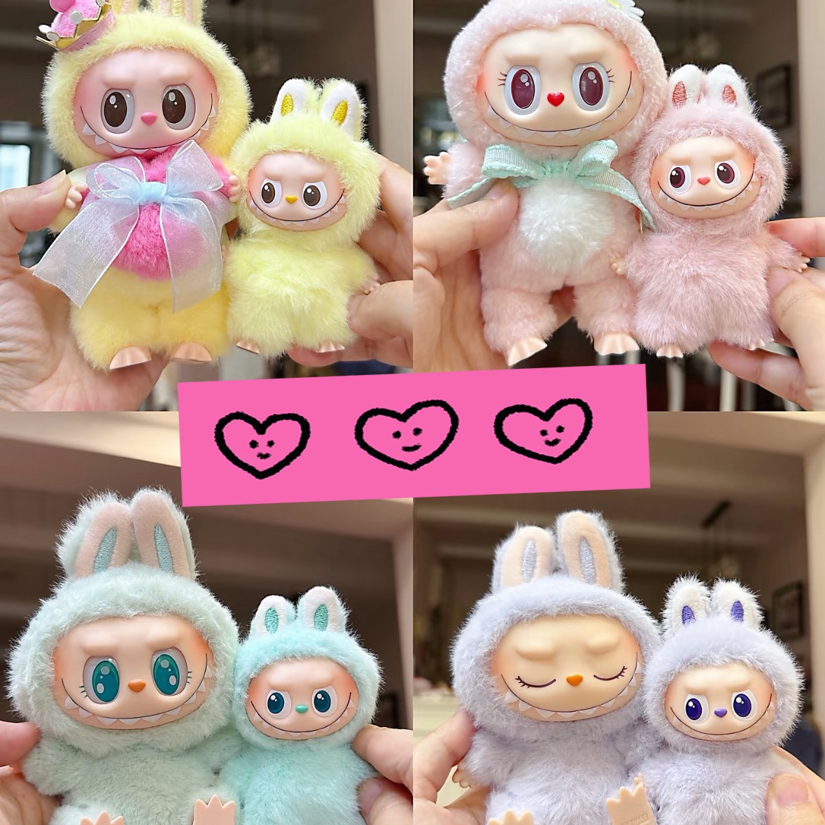 Pop Mart Labubu The Monsters Pin For Love Series Vinyl Plush Pendant (A-M) F (Opened Case), Pop Mart Labubu The Monsters Pin For Love Series Vinyl Plush Pendant (A-M) G (Opened Case) 착용 스타일