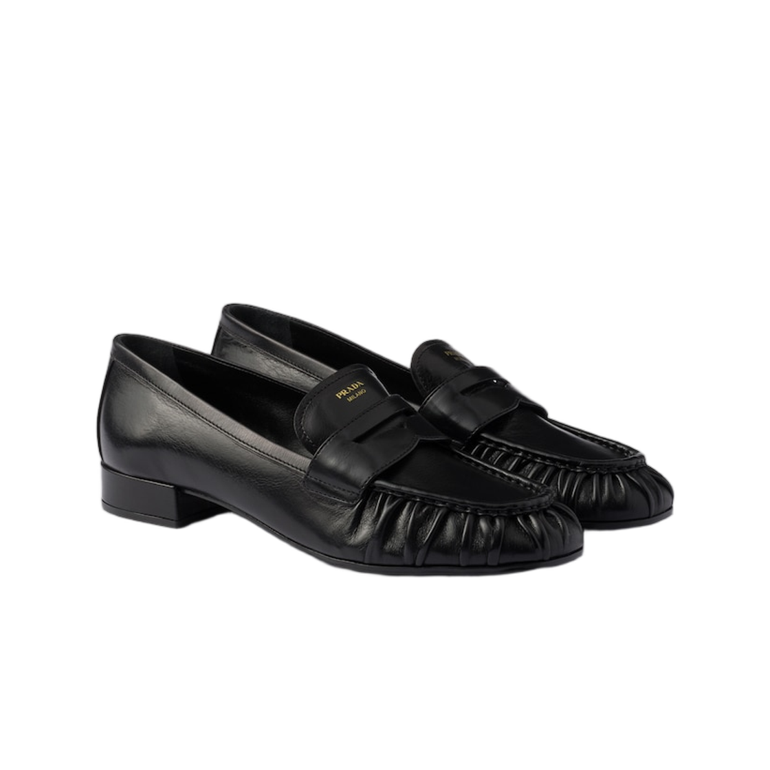 1D175O-007-F0002 (W) Prada Leather Loafers Black