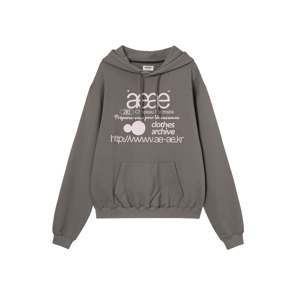 AE45FWHD002TAP AEAE Web Logo Loosed Hoodie Taupe