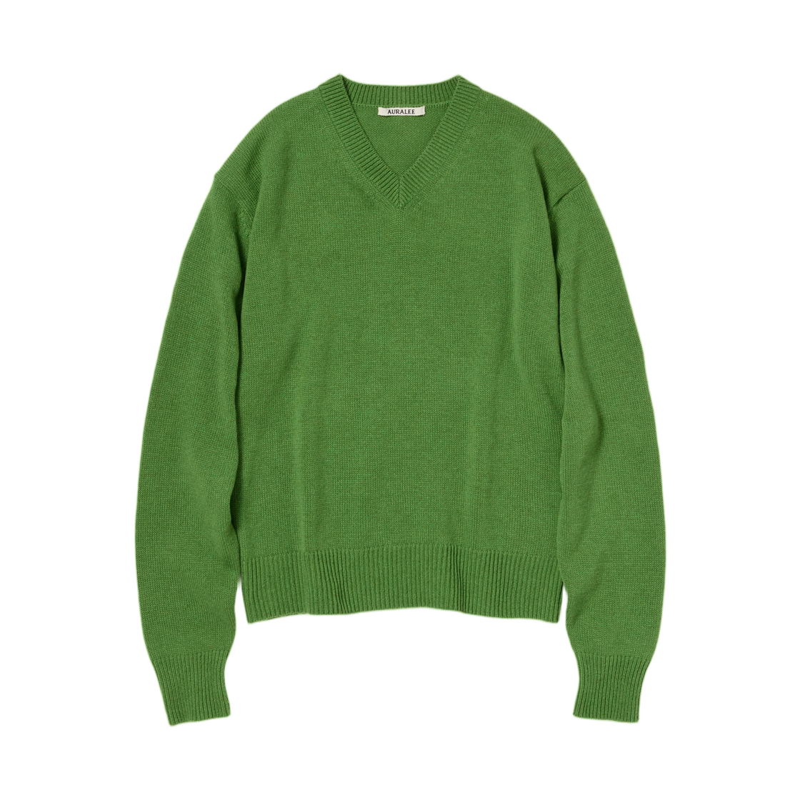 오라리 라이트 캐시미어 니트 브이넥 P/O 그린 - 25AW(Auralee Light Cashmere Knit V-Neck P/O Green - 25AW) - 1