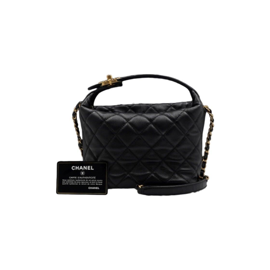ITU6C4R2G98V Chanel 19 Black Lambskin Small Hobo Bag