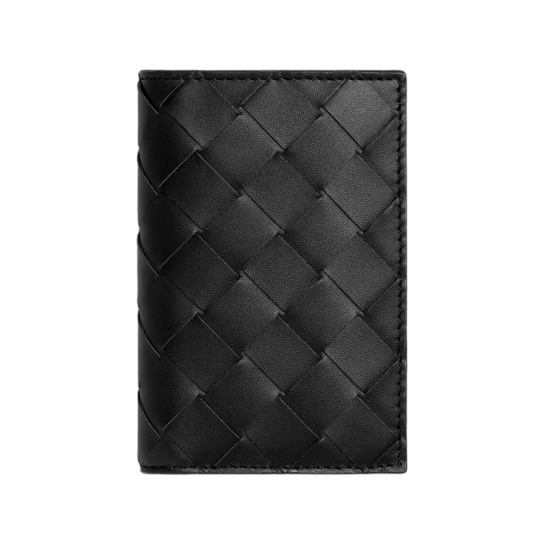 보테가 베네타 인트레치아토 플랩 카드 케이스 블랙 그래스(Bottega Veneta Intrecciato Flap Card Case Black Grass) - 1