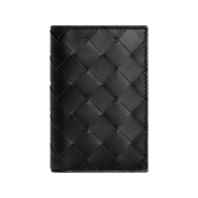 Bottega Veneta Intrecciato Flap Card Case Black Grass