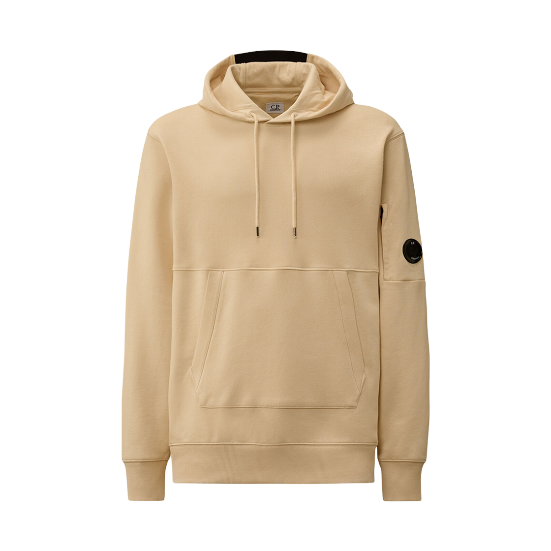 19CMSS714A005086W402 C.P. Company Diagonal Raised Fleece Hooded Lens Sweatshirt Pistachio Shell Beige - 25FW