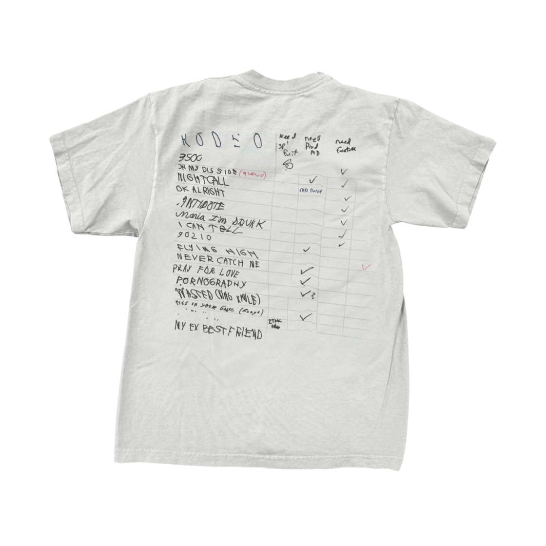 - Travis Scott Rodeo Jim Joe White Board T-Shirt White