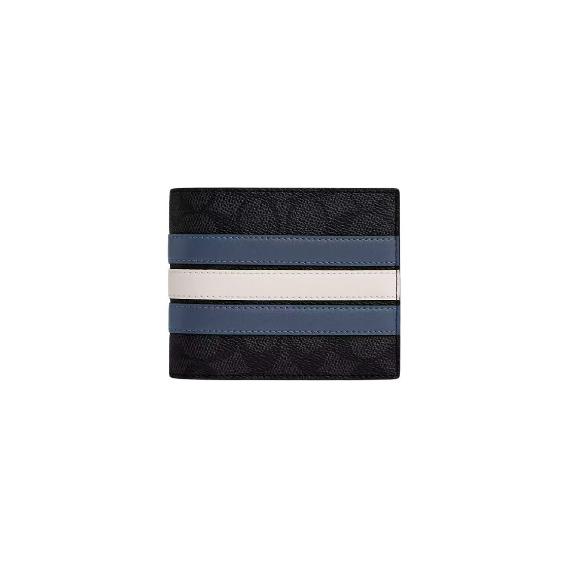 CW385-WTC Coach Varsity Stripe Signature Canvas 3 In 1 Wallet Charcoal Denim