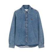 AMI de Coeur Button Down Cotton Shirt Used Blue