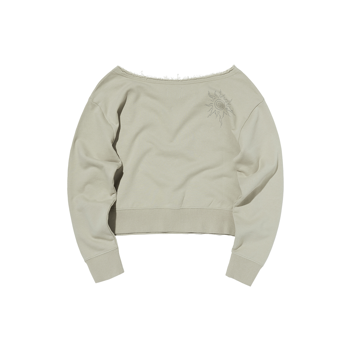 SDEFTO216CR Suade Sunny One Shoulder Crewneck Cream