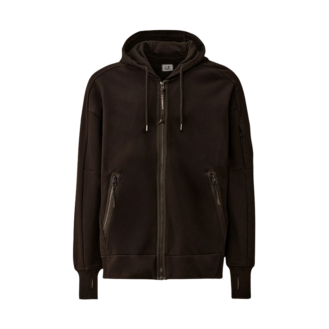 C.P. Company C.P. Company Diagonal Raised Fleece Hooded Full Zip Sweatshirt Black · XL
