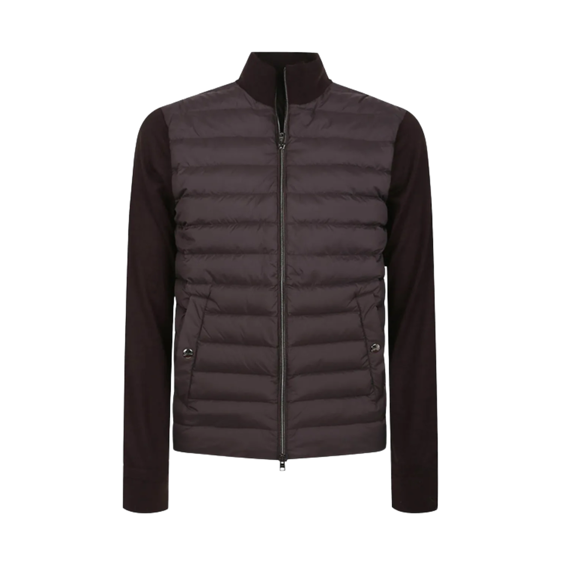 에르노 투 머터리얼 니트 다운 자켓 다크 브라운(Herno Two Material Knit Down Jacket Dark Brown)