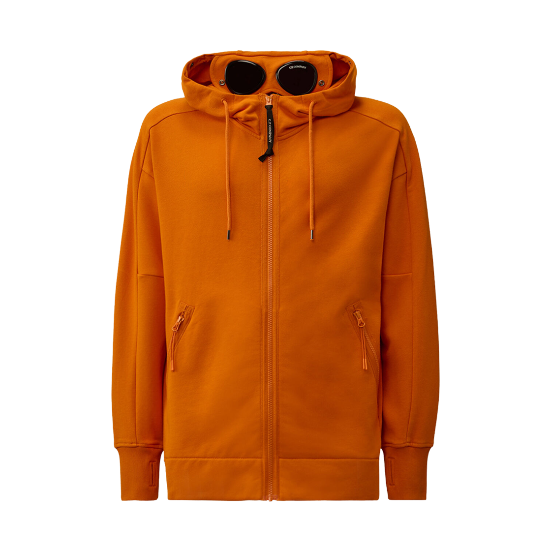 C.P. 컴퍼니 다이애그널 레이즈드 플리스 고글 스웨트셔츠 러셋 오렌지 - 25FW(C.P. Company Diagonal Raised Fleece Goggle Sweatshirt Russet Orange - 25FW) - 1