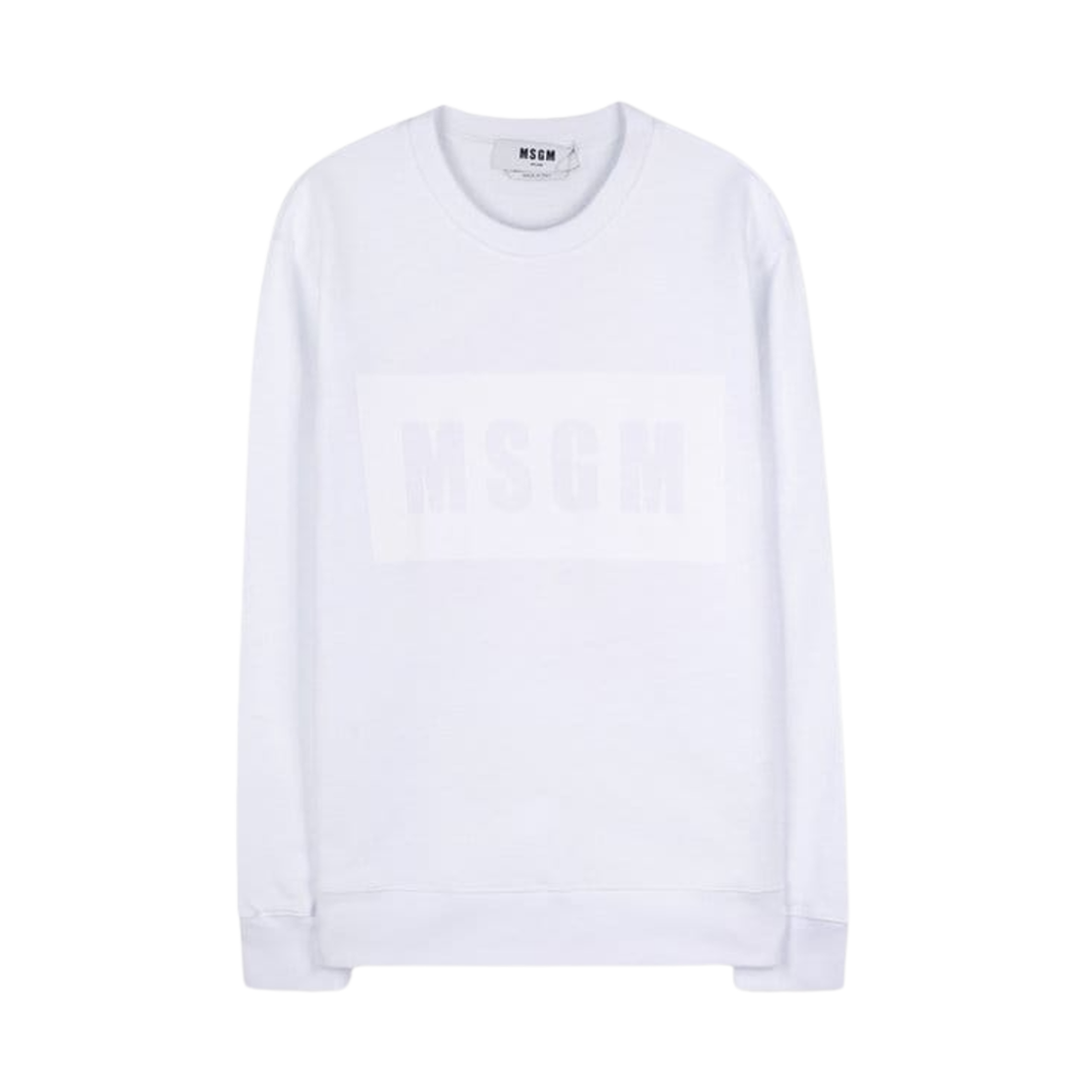 2941MDM168-207799-01 (W) MSGM Box Logo Sweatshirt White