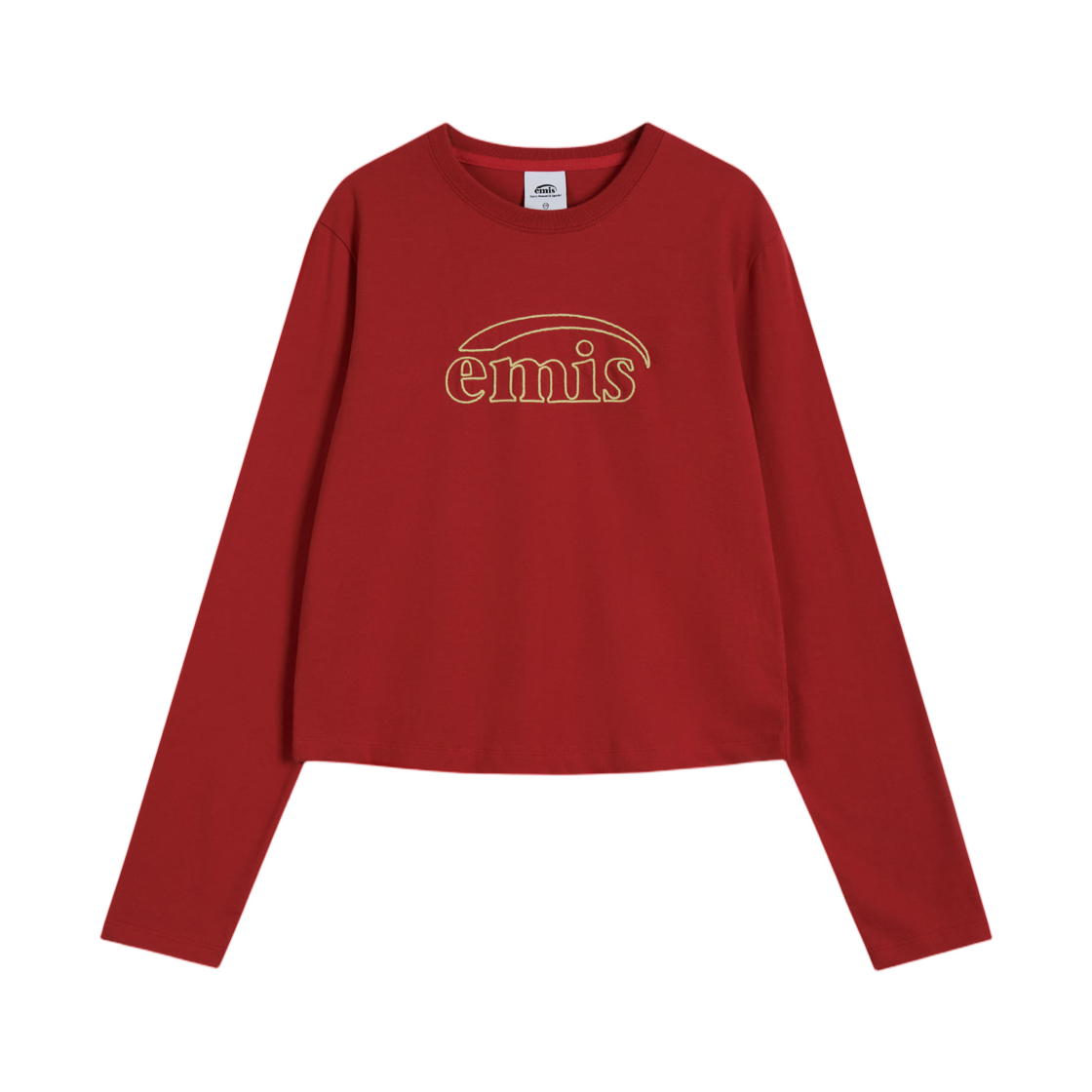 - (W) Emis Long Sleeve Chain Stitch T-Shirt Red
