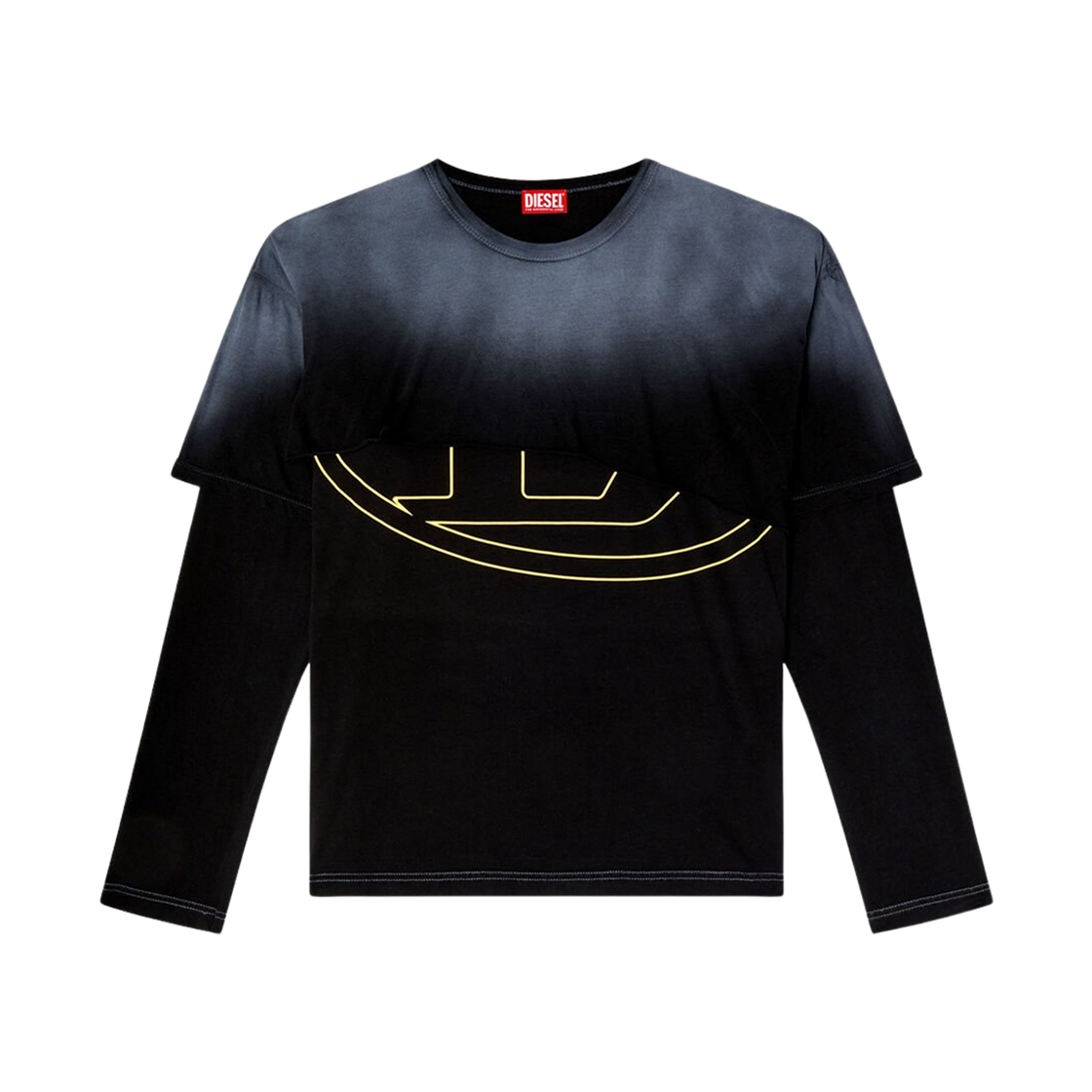 디젤 T-베쉬 컷 디스트로이드 레이어드 롱슬리브 티셔츠 블랙(Diesel T-Besh Cut Destroyed Layered Long Sleeve T-Shirt Black) - 1