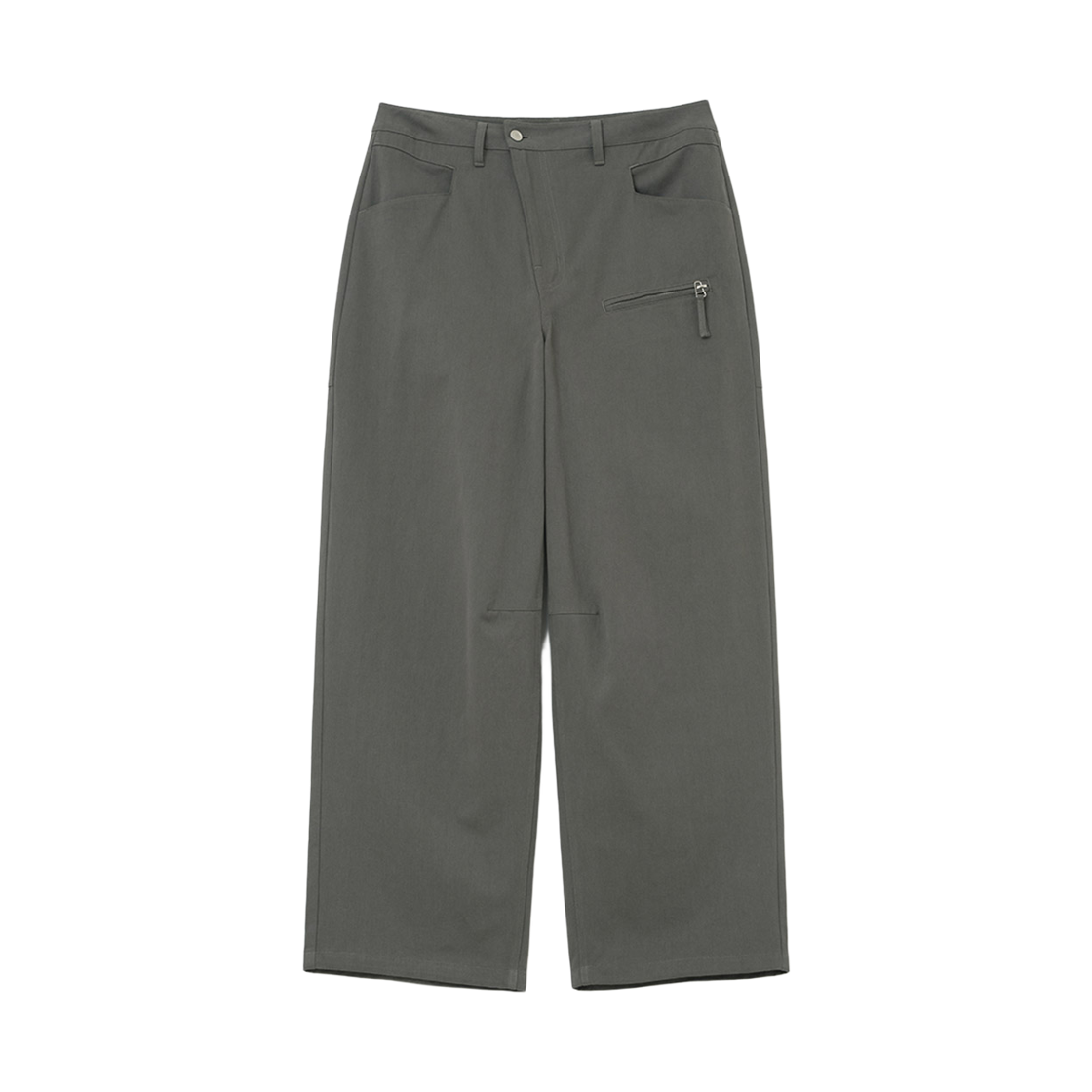 ML620KHG Millo Archive Slant Cut Curved Pants Khaki Gray