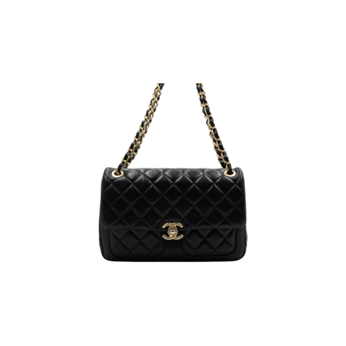샤넬 AS4459 23시즌 블랙 투 포켓 스몰 플랩 금장체인 숄더백 겸 크로스백 aa52677(Chanel AS4459 2023 Black Two-Pocket Small Flap Gold Chain Shoulder and Crossbody Bag) - 1