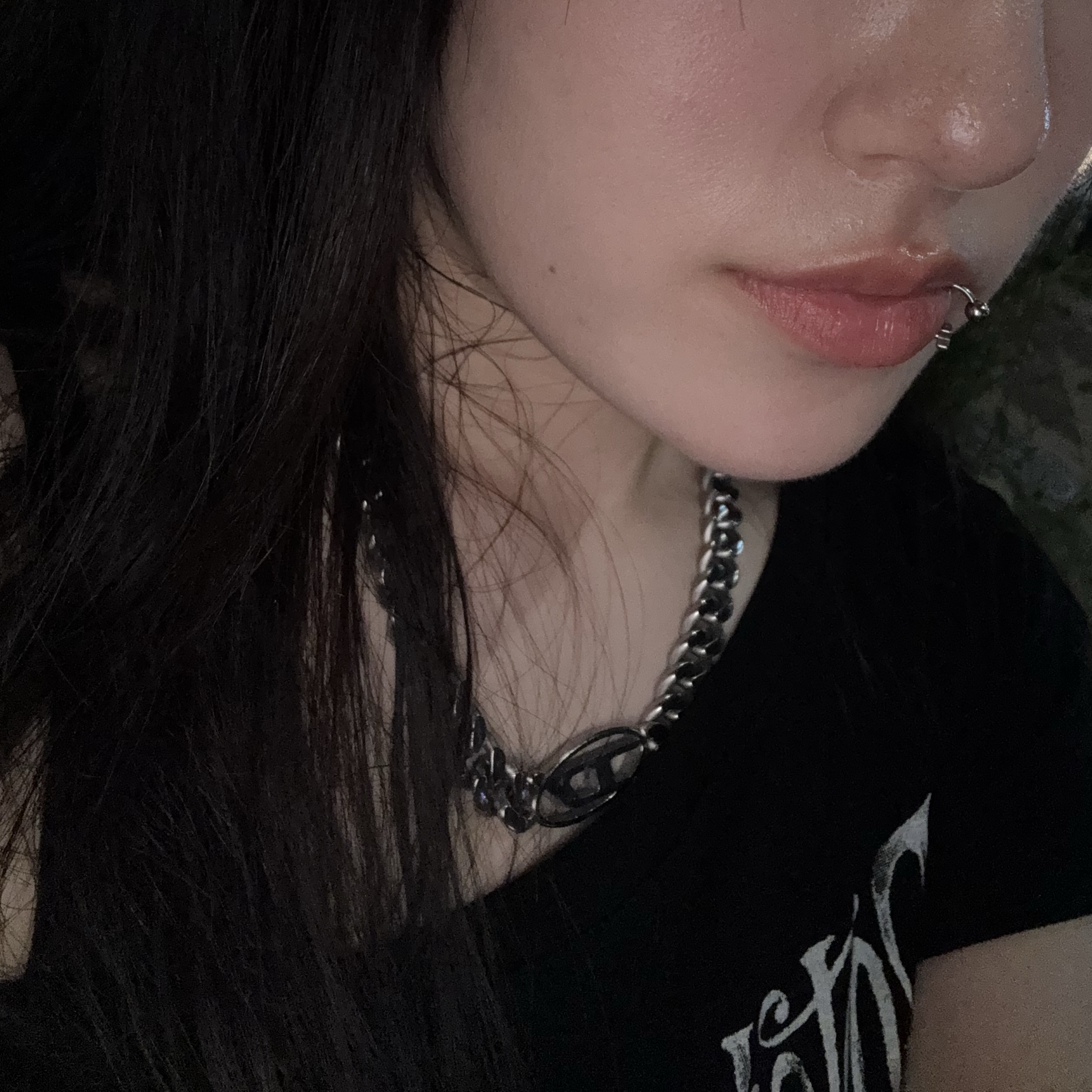 Diesel Dx1433 Stainless Steel Choker Necklace Silver 착용 스타일 - 2