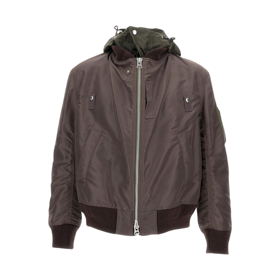 사카이 나일론 트윌 그로그랭 블루종 브라운(Sacai Nylon Twill Grosgrain Blouson Brown)